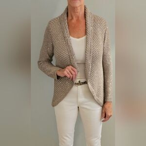 Chico's Sweater in Size 1. Beige Sparkle